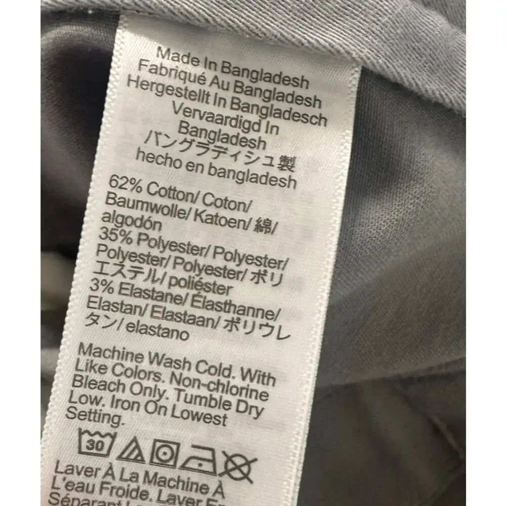 J. Crew Factory Flex Slim Mens 36 x 30 Gray Pants Cotton Polyester